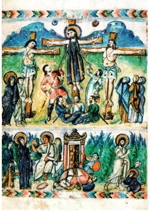 Oster-Karte: Kreuzigung und Auferstehung,Syriac Art. co. of Rabula of Edessa (VIC.)