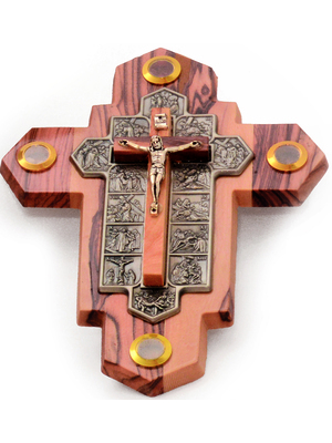 Kreuz mit Kreuzweg (18 x 14 cm)