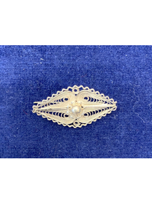 Silberschmuck aus Midyat - Brosche rund 3,7 x 2 cm