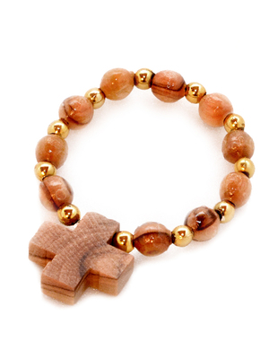 Kinder-Rosenkranz, Armband am Gummiband_mit Kreuz