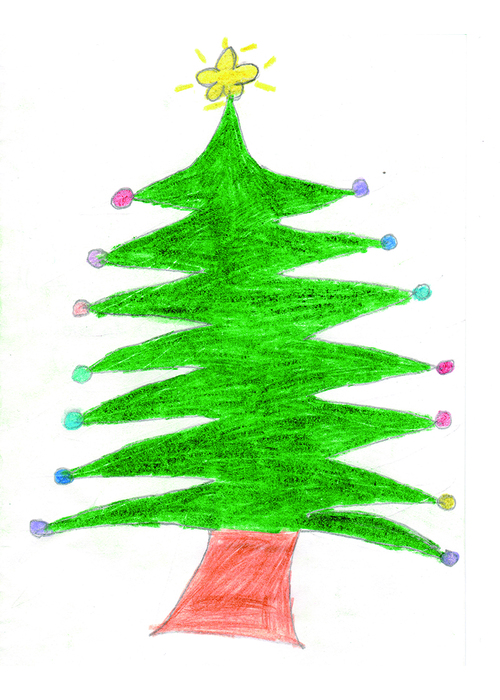 Weihnachts-Faltkarte: Weihnachtsbaum