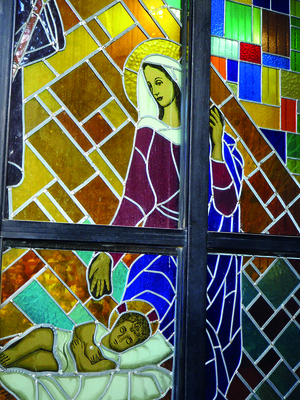 Weihnachts-Faltkarte: Maria mit Kind