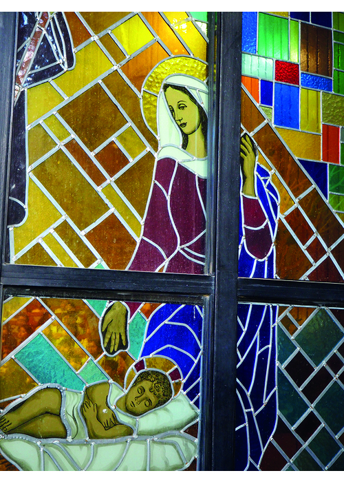 Weihnachts-Faltkarte: Maria mit Kind